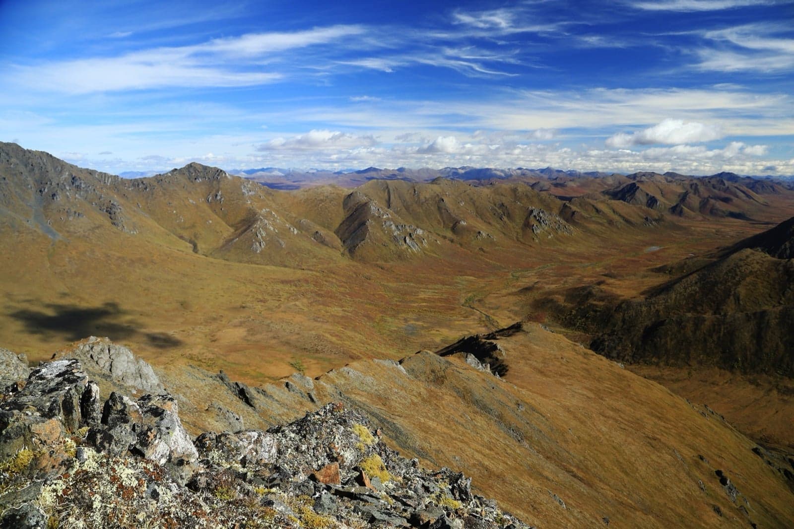 Rolling tundra and mountains in Tombstone Territorial Park, Yukon