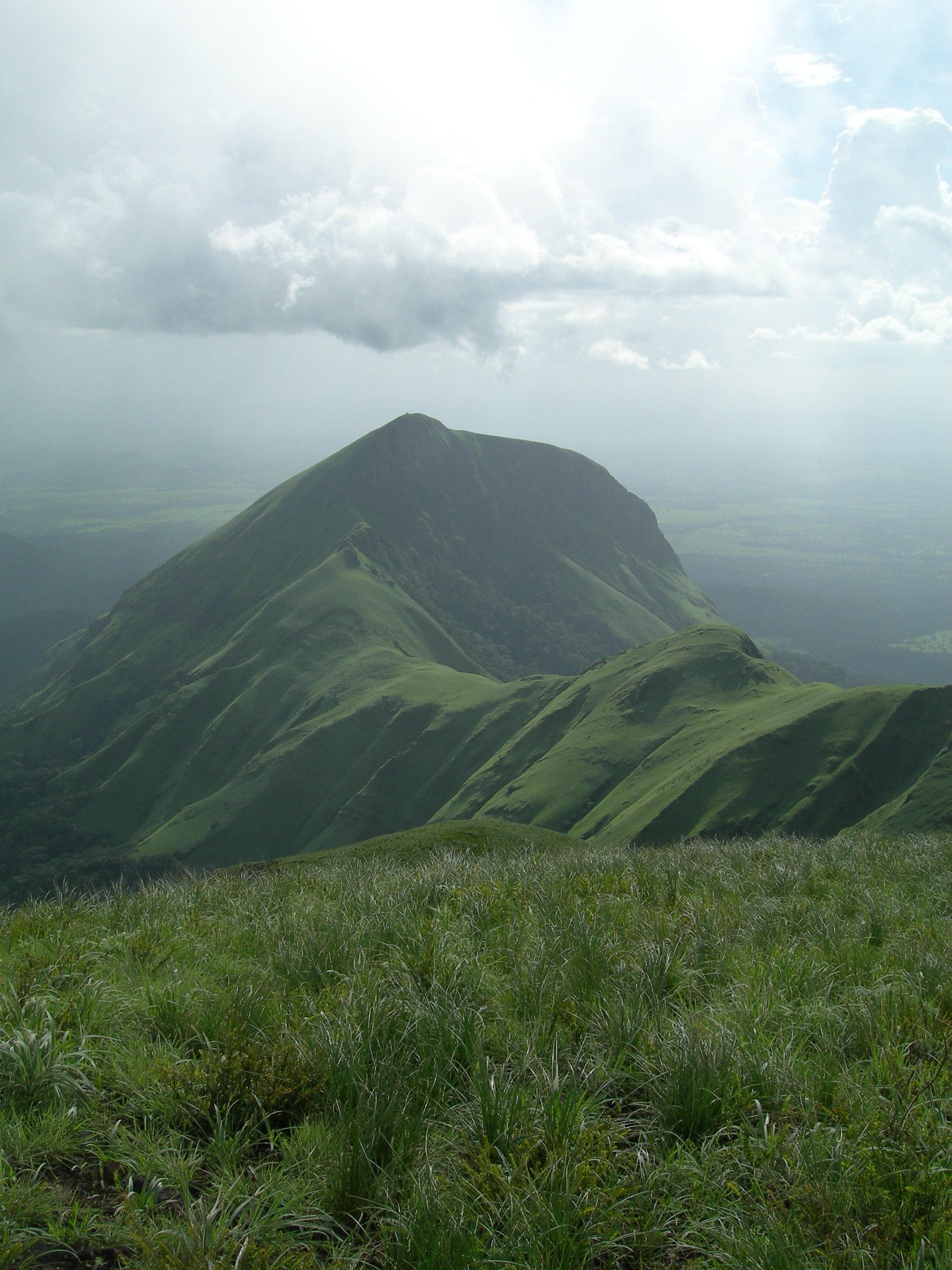 The green forested ridge of Mount Nimba rising above the surrounding countryside