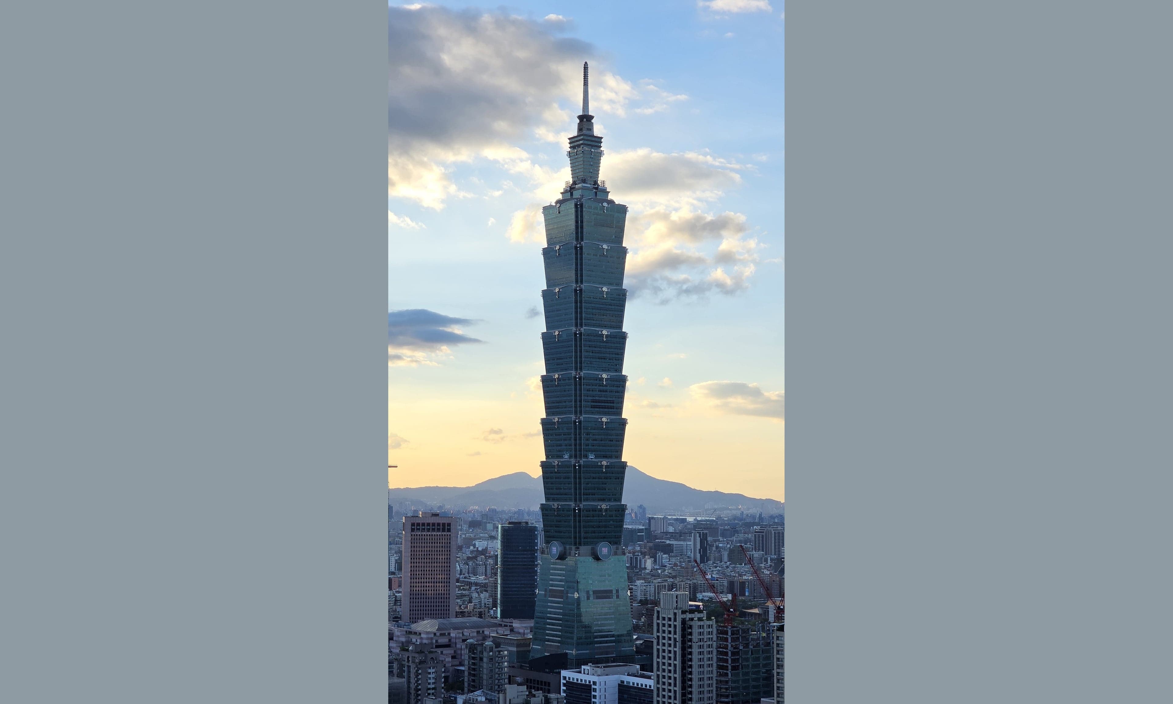The Taipei 101 skyscraper rising above the city